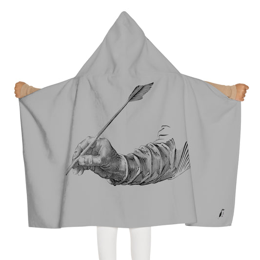 Youth Hooded Towel: Writing Lite Grey