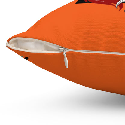 Spun Polyester Square Pillow: Dragons Orange