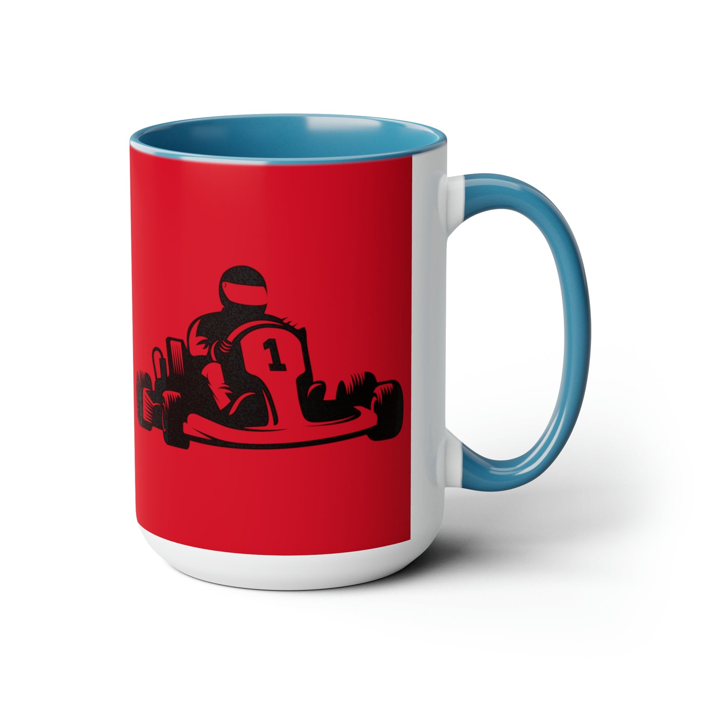 Two-Tone Coffee Mugs, 15oz: Racing Dark Red