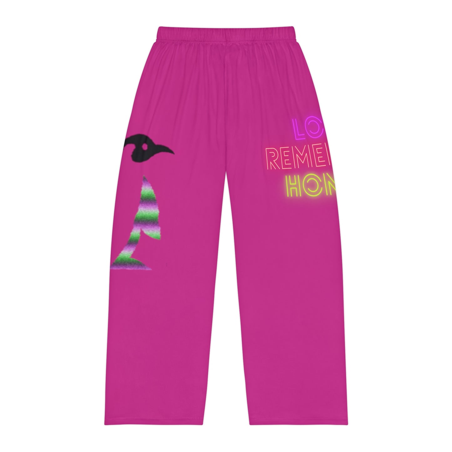 Men's Pajama Pants: Crazy Penguin World Logo Pink