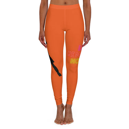 Women's Spandex Leggings: Soccer Orange