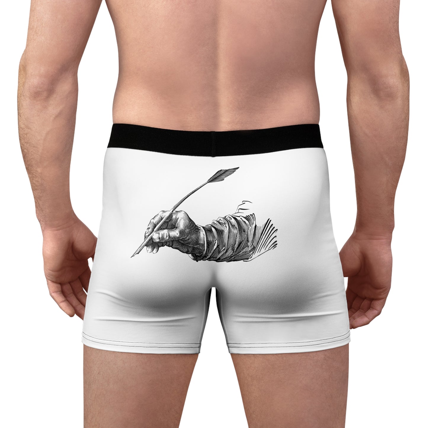 Men's Boxer Briefs: Writing White