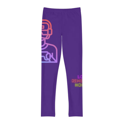 Youth Full-Length Leggings: Gaming Purple