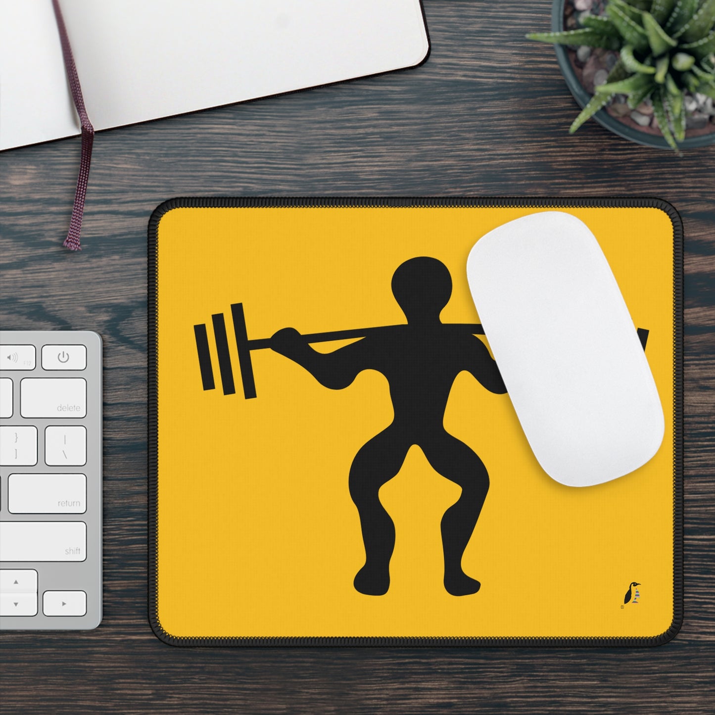 Gaming Mouse Pad: Weightlifting Yellow