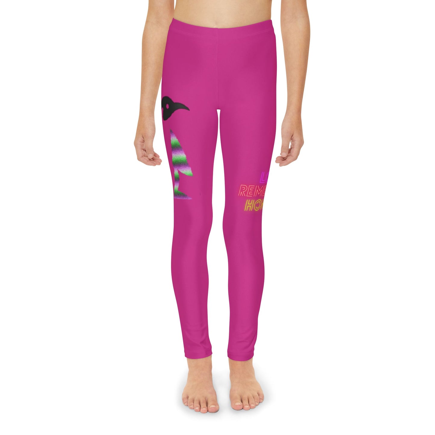 Youth Full-Length Leggings: Crazy Penguin World Logo Pink