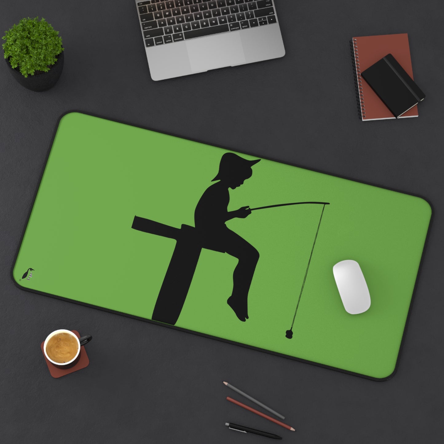 Desk Mat: Fishing Green