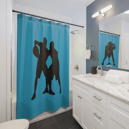 Shower Curtains: #1 Basketball Turquoise