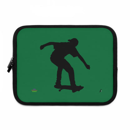 Laptop Sleeve: Skateboarding Dark Green