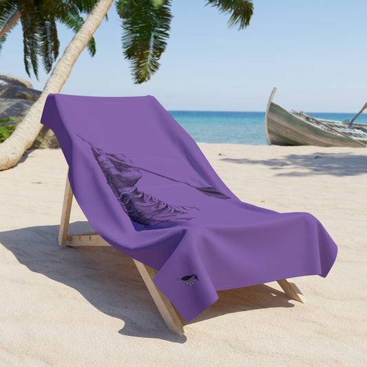 Beach Towel: Writing Lite Purple