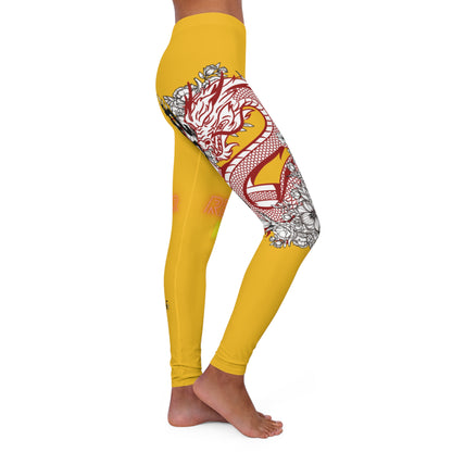 Women's Spandex Leggings: Dragons Yellow