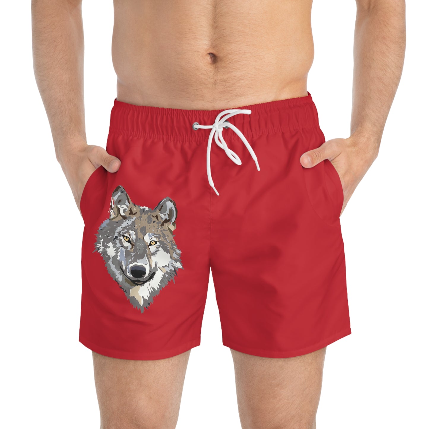 Swim Trunks: Wolves Dark Red