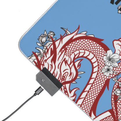 LED Gaming Mouse Pad: Dragons Lite Blue