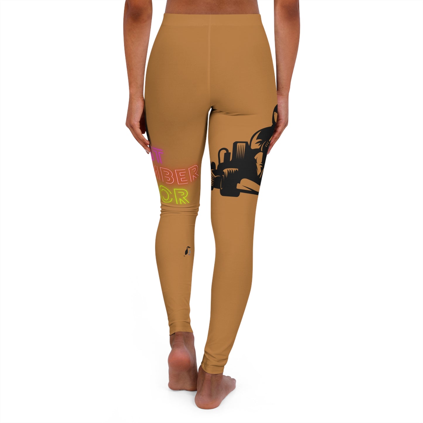 Women's Spandex Leggings: Racing Lite Brown