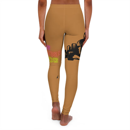 Women's Spandex Leggings: Racing Lite Brown