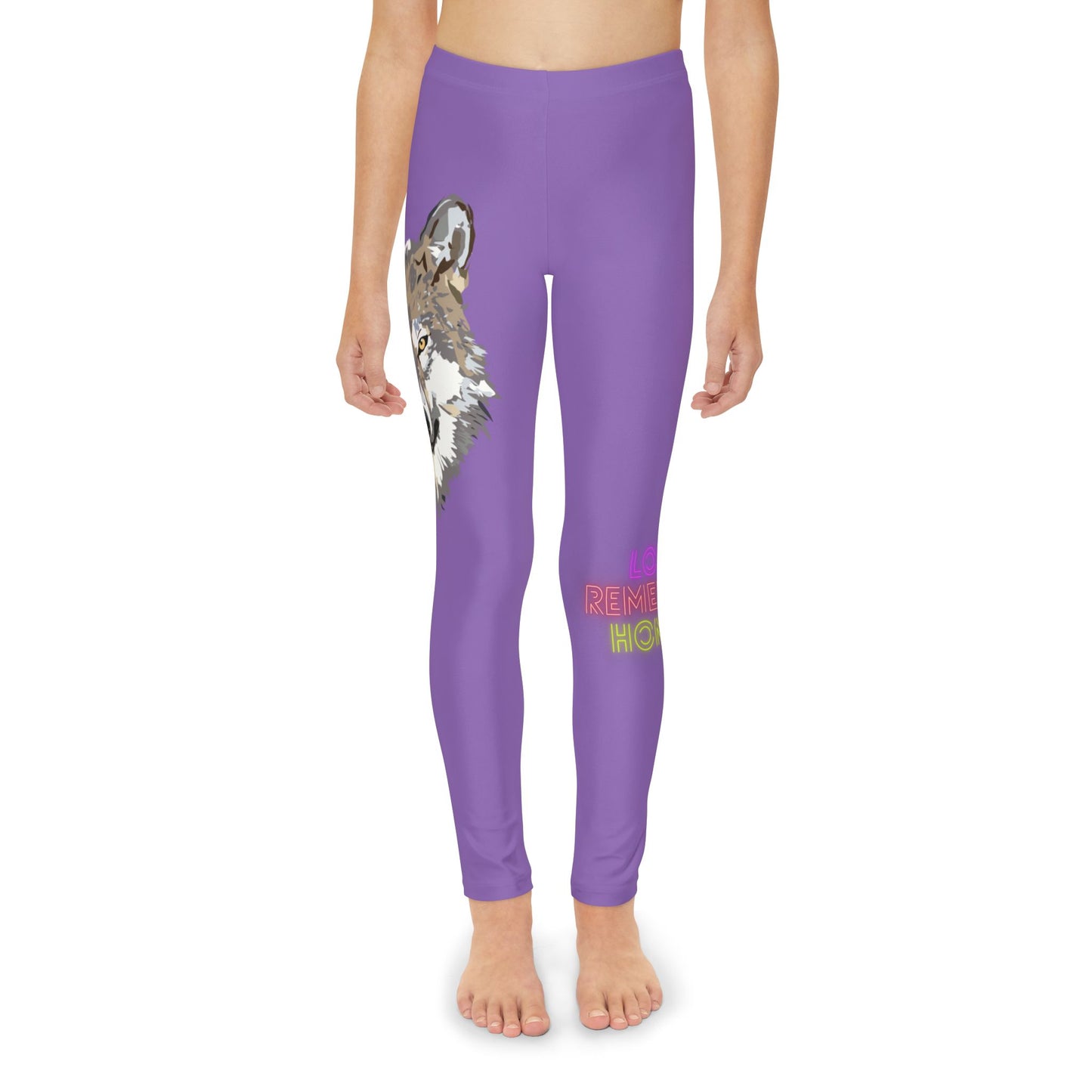 Youth Full-Length Leggings: Wolves Lite Purple