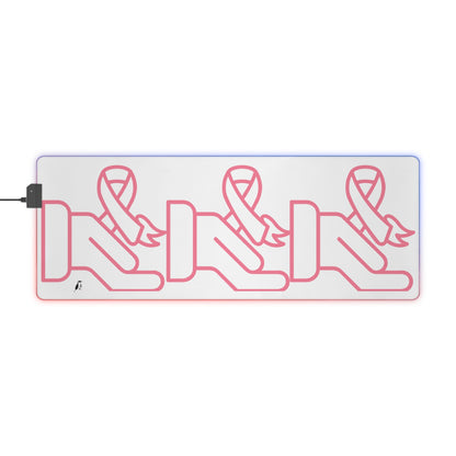 LED Gaming Mouse Pad: Fight Cancer White