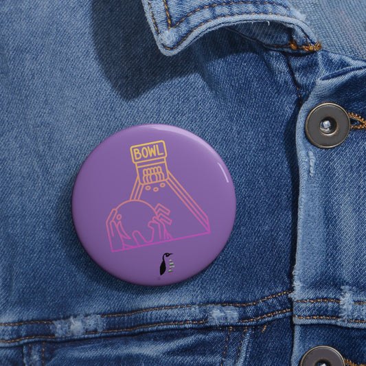 Custom Pin Buttons Bowling Lite Purple