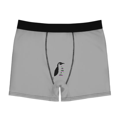 Men's Boxer Briefs: Crazy Penguin World Logo Lite Grey