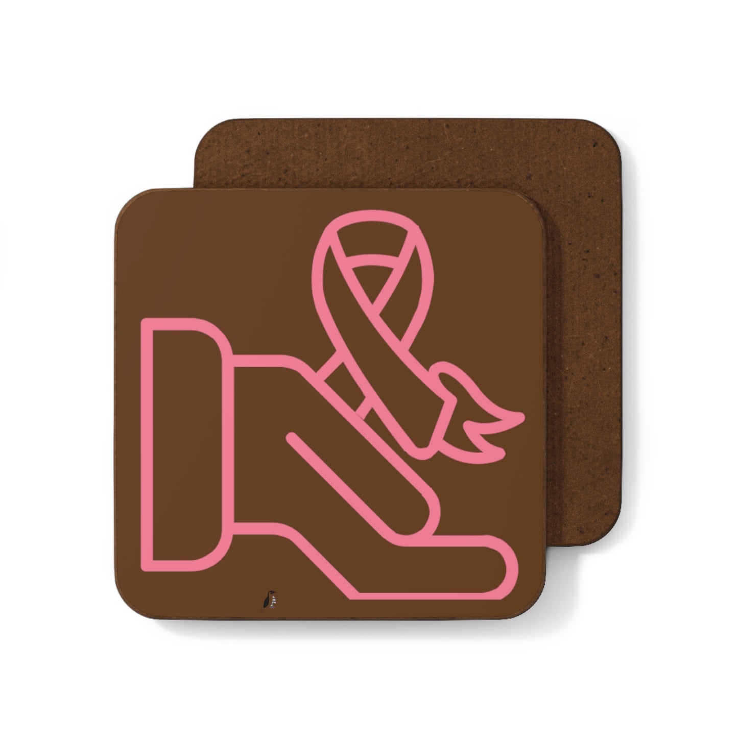 Hardboard Back Coaster: Fight Cancer Brown