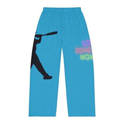 Men's Pajama Pants: Baseball Turquoise