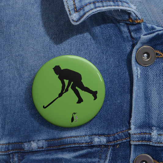 Custom Pin Buttons Hockey Green