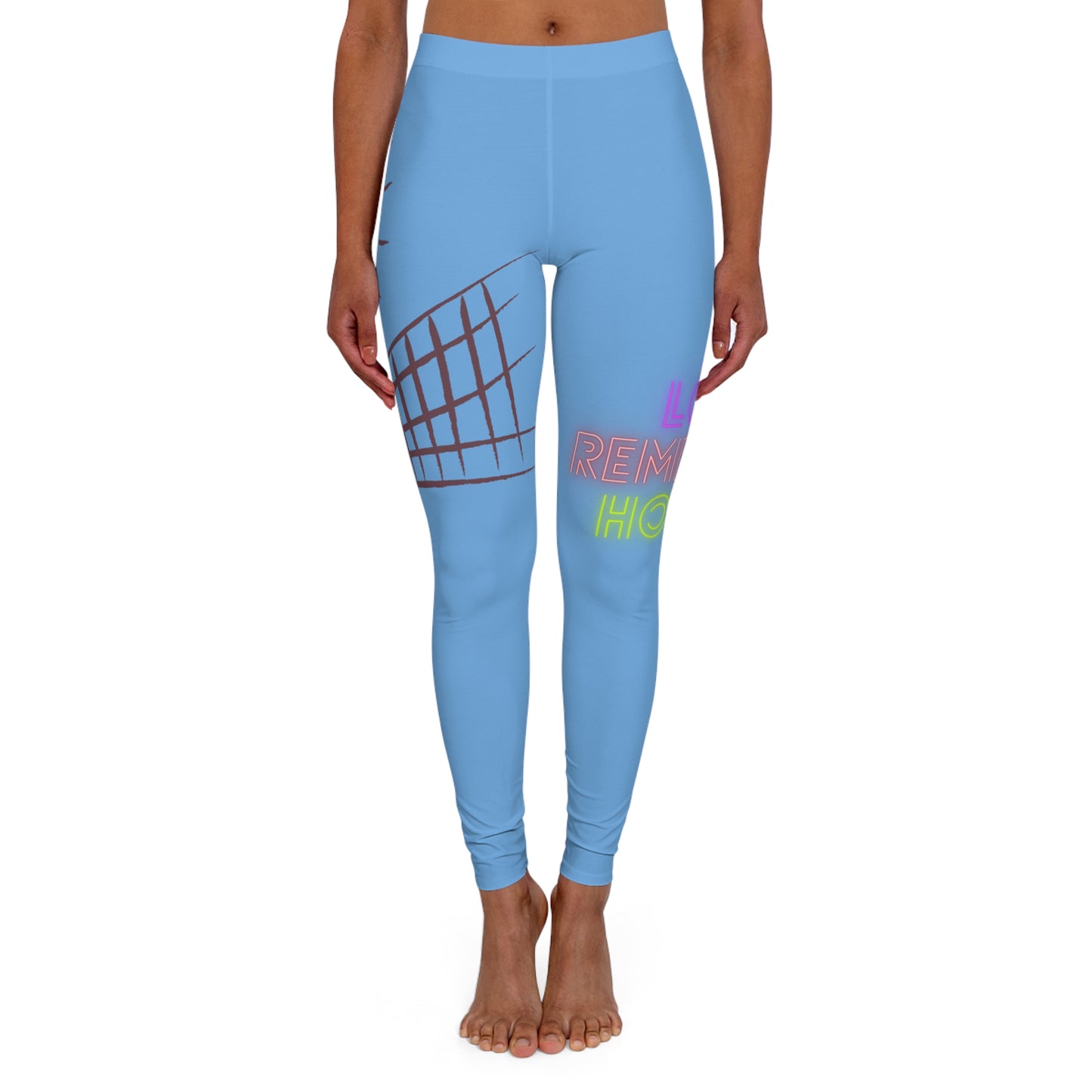 Women's Spandex Leggings: Volleyball Lite Blue