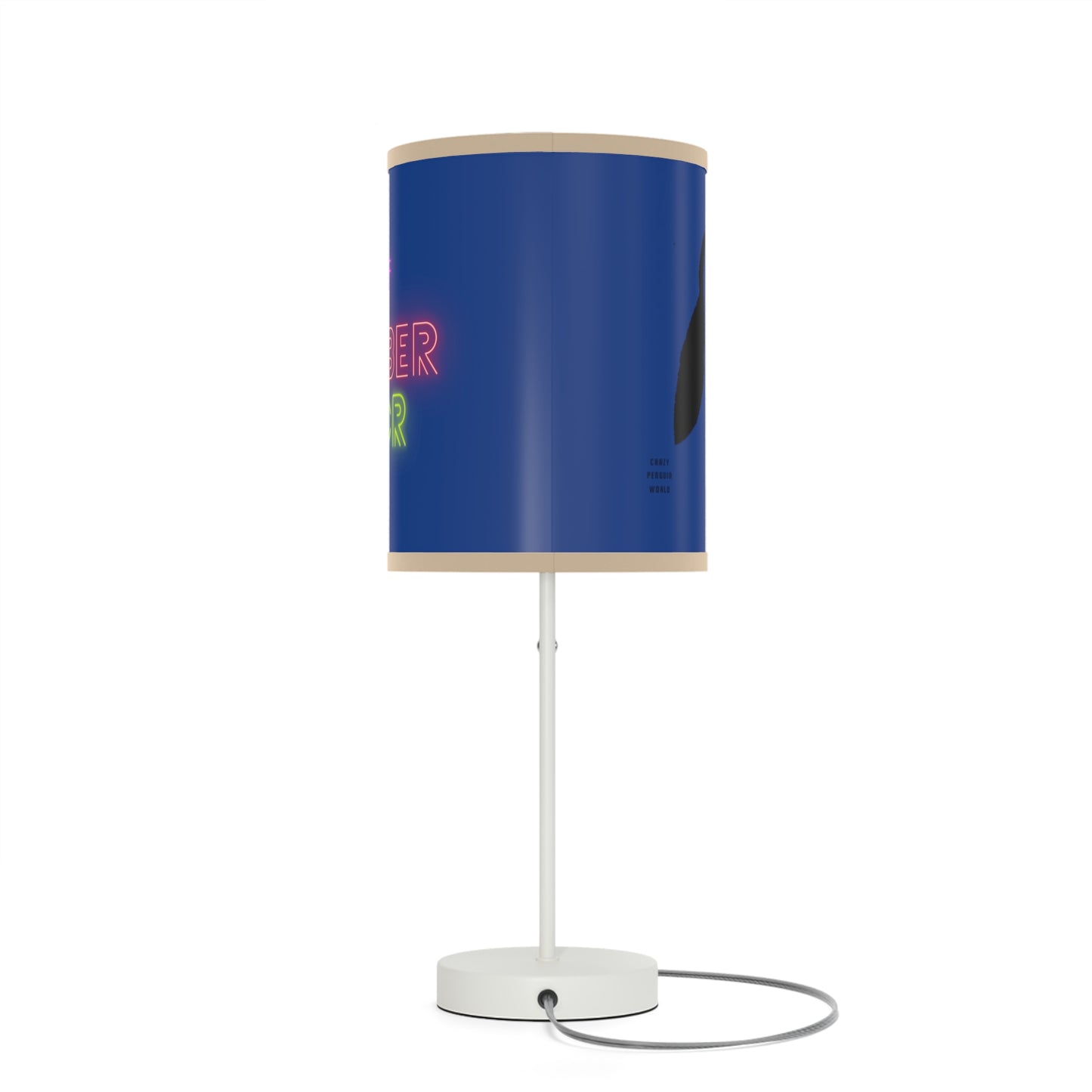 Lamp on a Stand, US|CA plug: Crazy Penguin World Logo Dark Blue