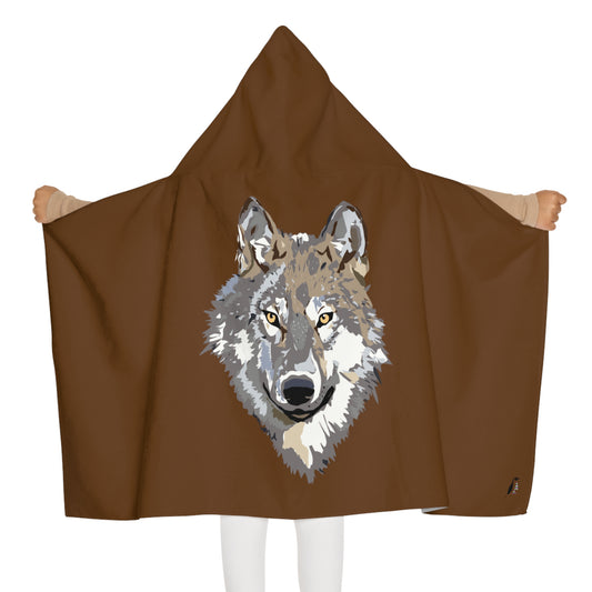 Youth Hooded Towel: Wolves Brown