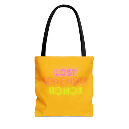 Tote Bag: Lost Remember Honor Yellow