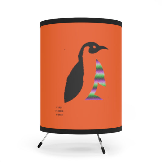 Tripod Lamp with High-Res Printed Shade, US\CA plug: Crazy Penguin World Logo Orange