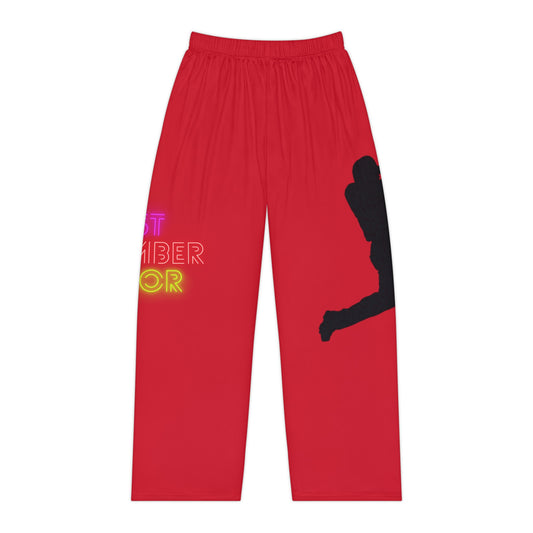 Women's Pajama Pants: Baseball Dark Red