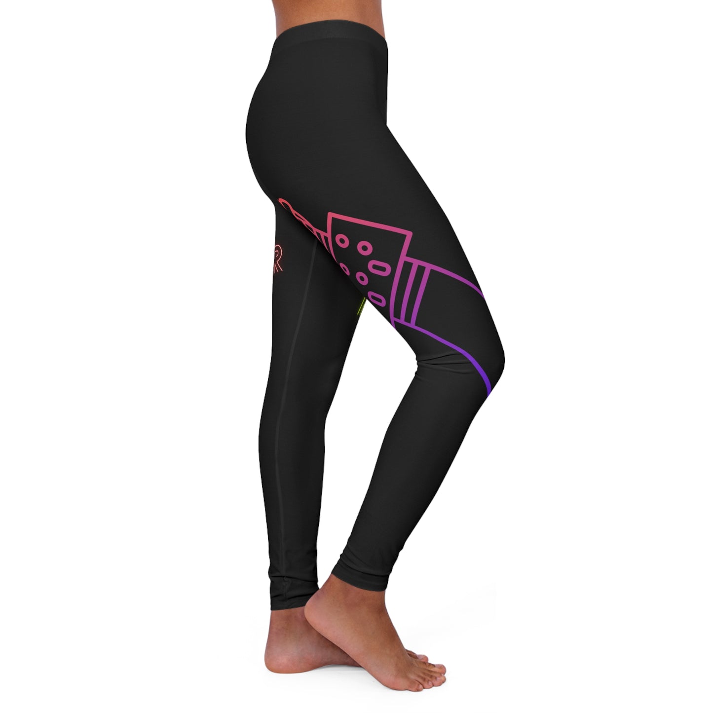 Women's Spandex Leggings: Music Black