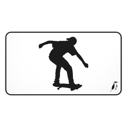 Desk Mat: Skateboarding White