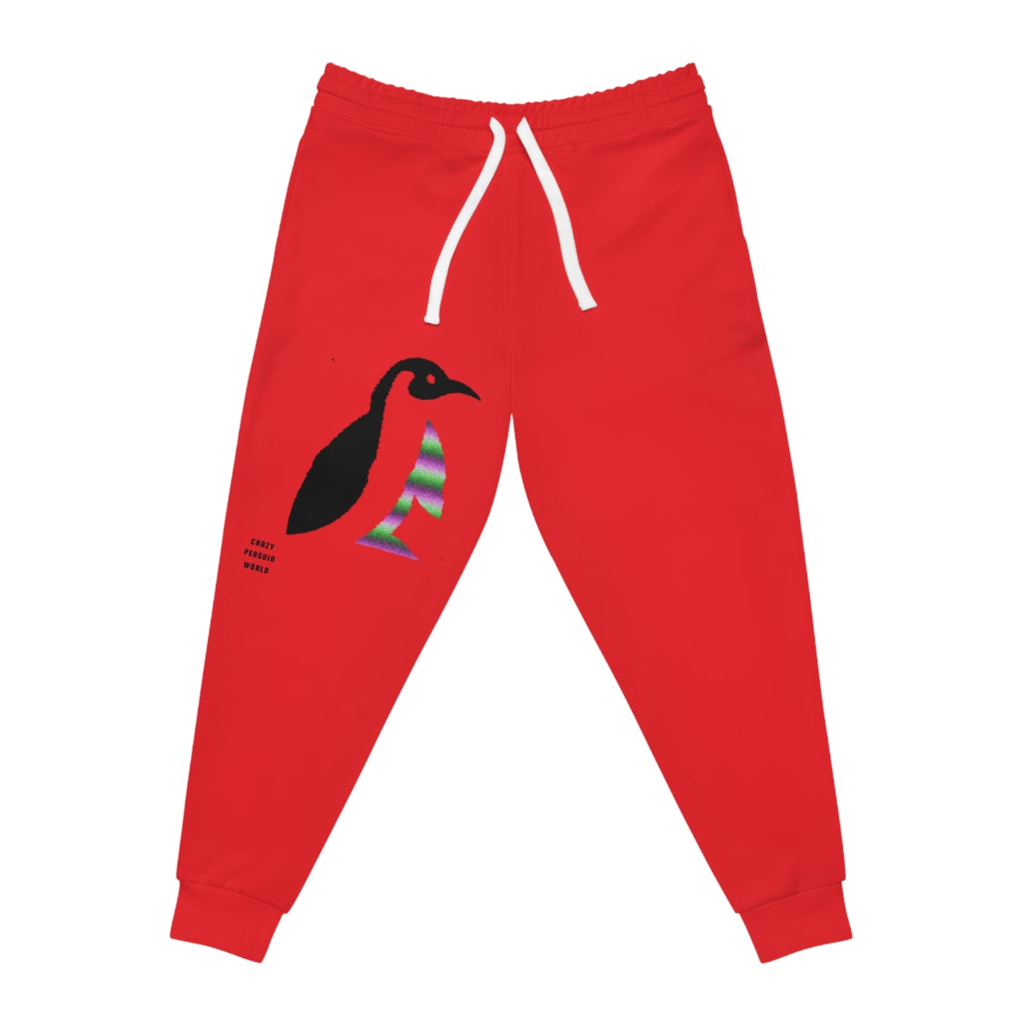 Athletic Joggers: Crazy Penguin World Logo Red