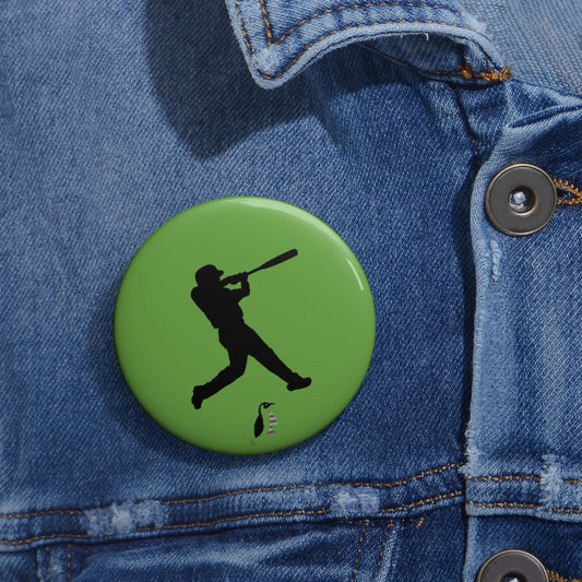 Custom Pin Buttons Baseball Green