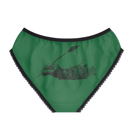 Women's Briefs: Writing Dark Green