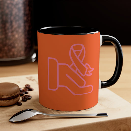 Accent Coffee Mug, 11oz: Fight Cancer Orange