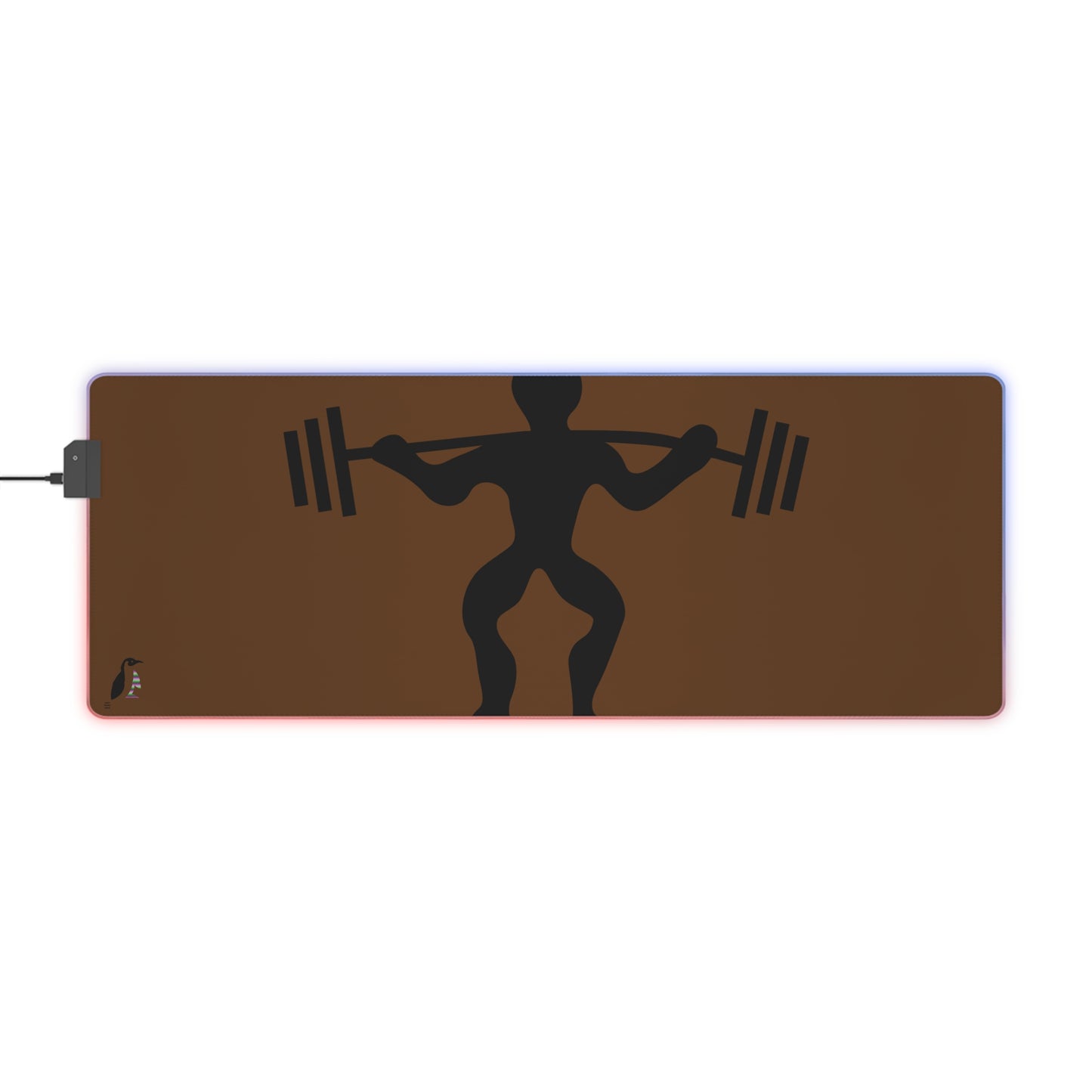 LED Gaming Mouse Pad: Weightlifting Brown