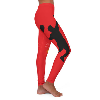 Women's Spandex Leggings: Tennis Red