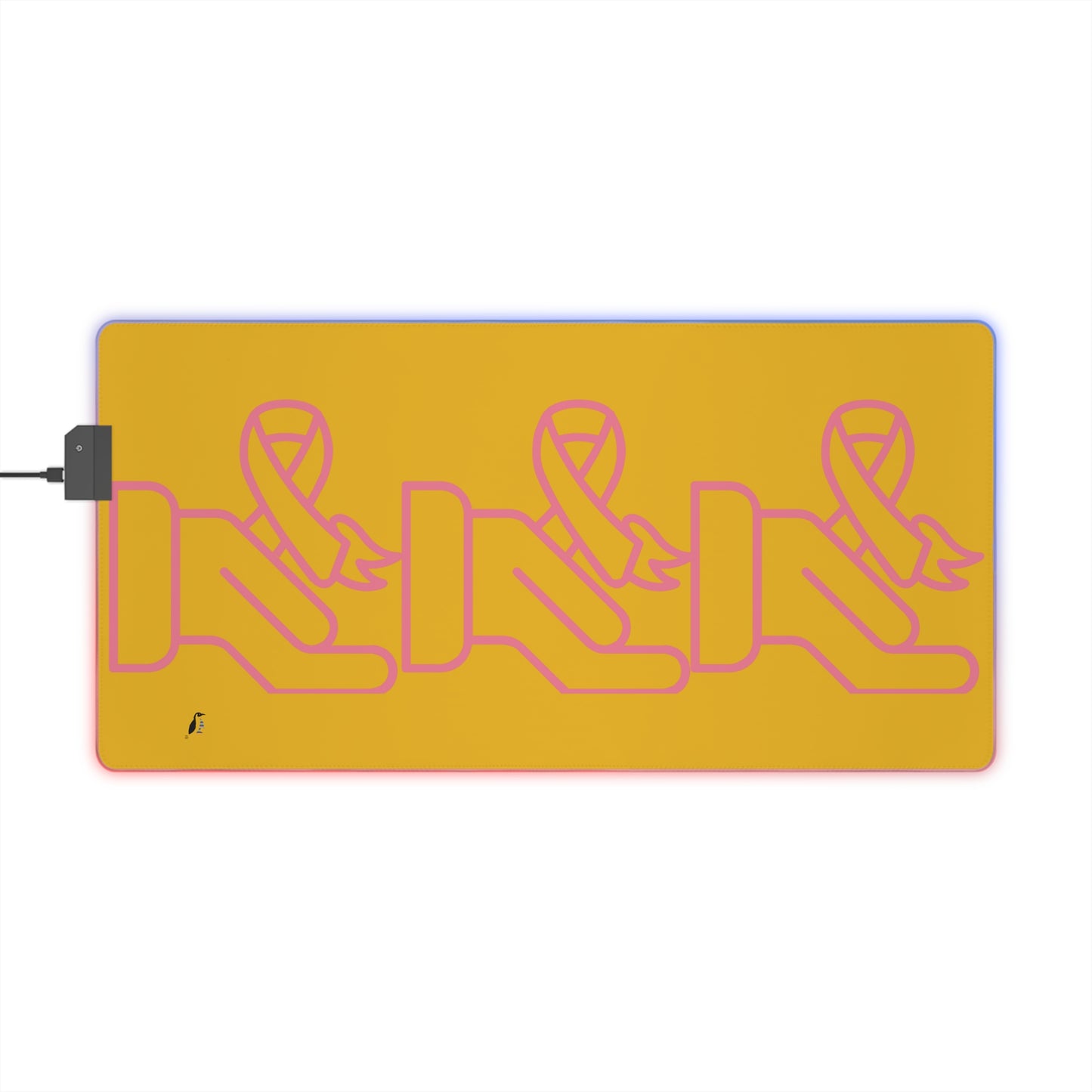 LED Gaming Mouse Pad: Fight Cancer Yellow