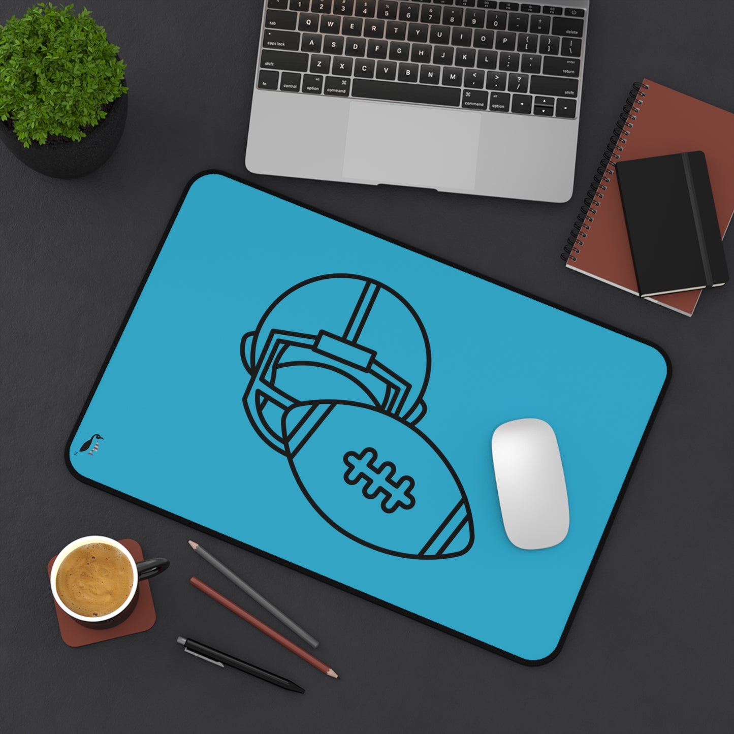 Desk Mat: Football Turquoise