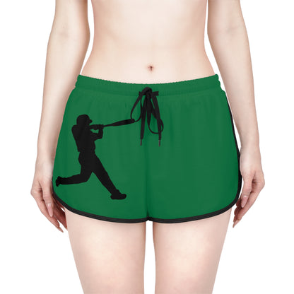 Women's Relaxed Shorts: Baseball Dark Green