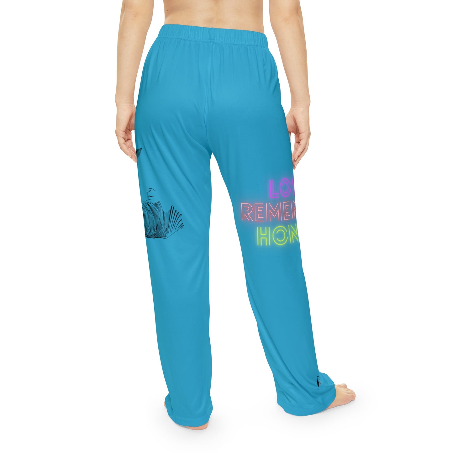 Women's Pajama Pants: Writing Turquoise