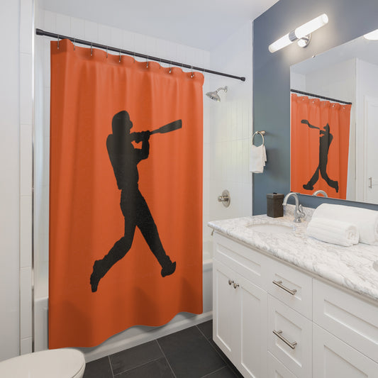 Shower Curtains: #1 Baseball Orange