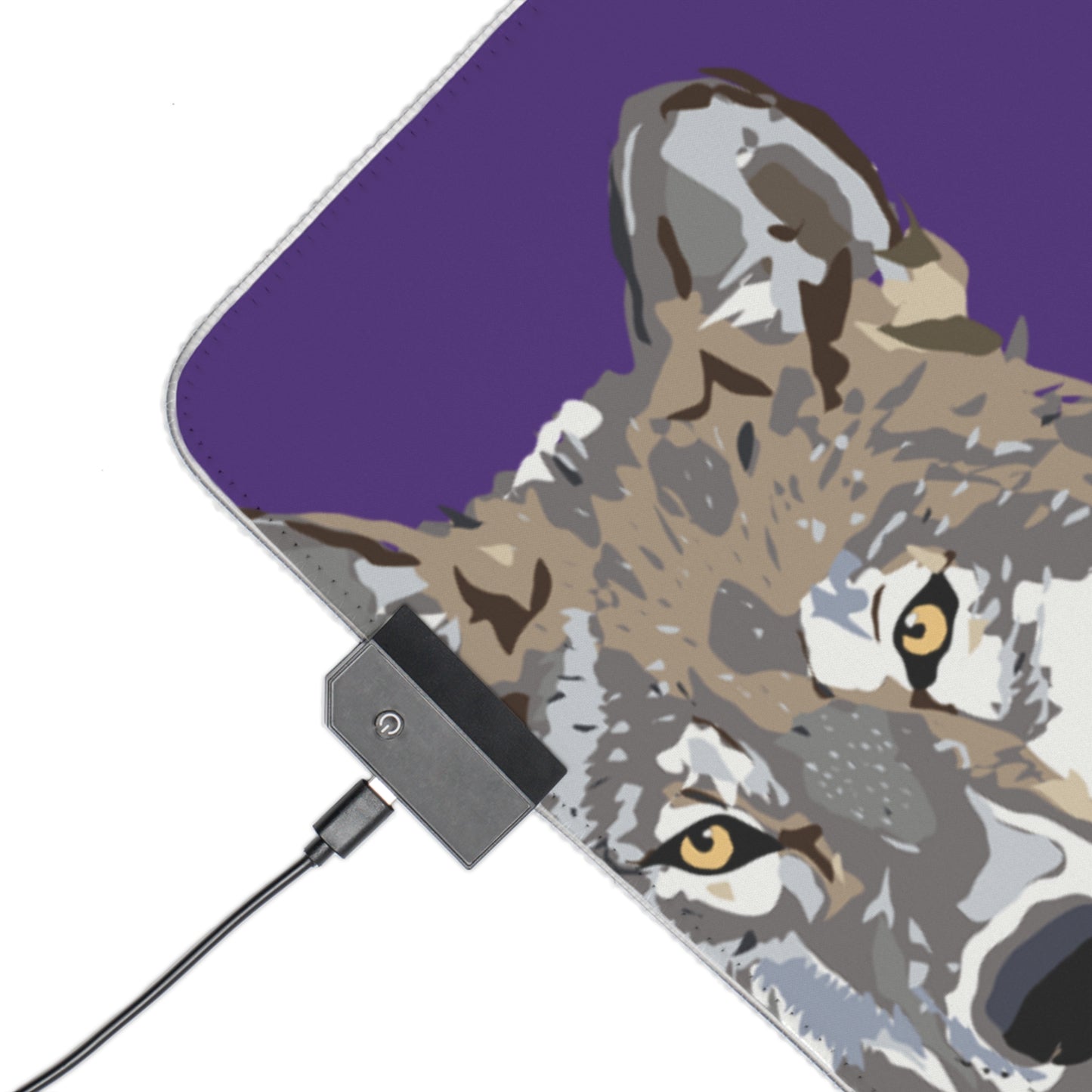 LED Gaming Mouse Pad: Wolves Purple