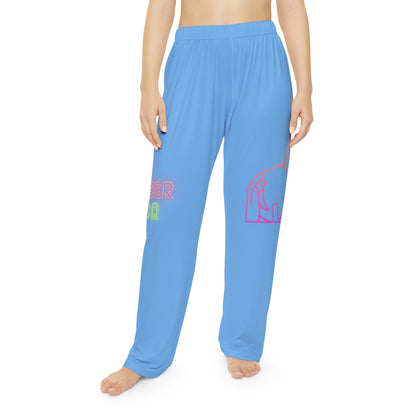 Women's Pajama Pants: Bowling Lite Blue