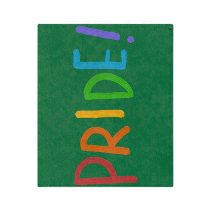 Velveteen Minky Blanket: LGBTQ Pride Dark Green