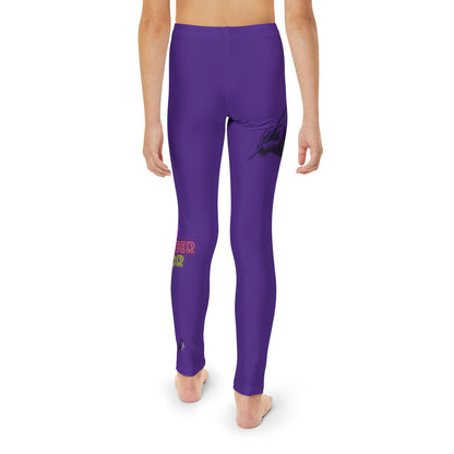 Youth Full-Length Leggings: Writing Purple