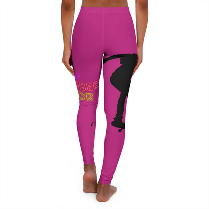 Women's Spandex Leggings: Skateboarding Pink