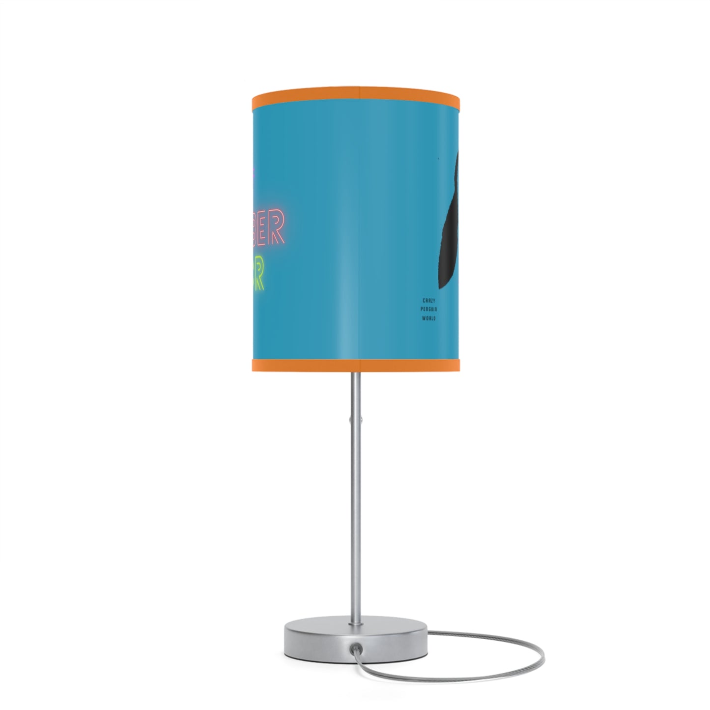 Lamp on a Stand, US|CA plug: Crazy Penguin World Logo Turquoise